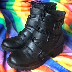 Boc Rosalee Motorcycle Black Boots Women’s 9.5 EUC